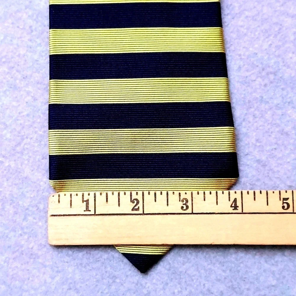 VTG‎ Brooks Brothers Silk Repp Tie Mens One Size Navy Gold Stripe Classic Preppy